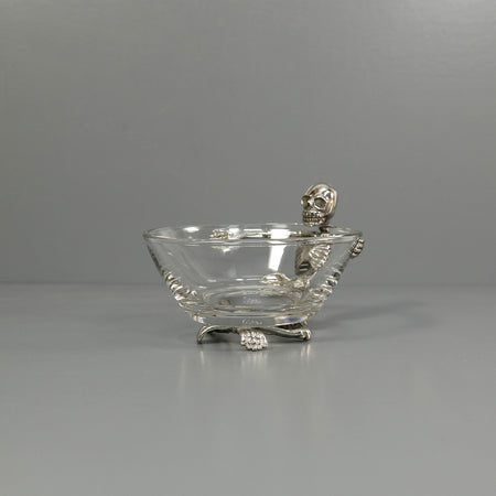 Pewter & Glass Candy Dish / Skeleton