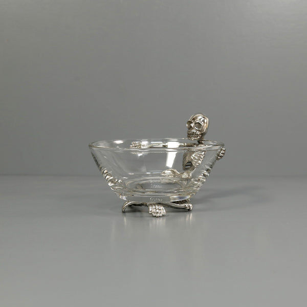 Pewter & Glass Candy Dish / Skeleton