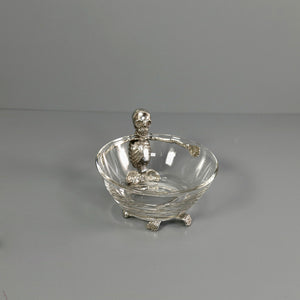 Pewter & Glass Candy Dish / Skeleton