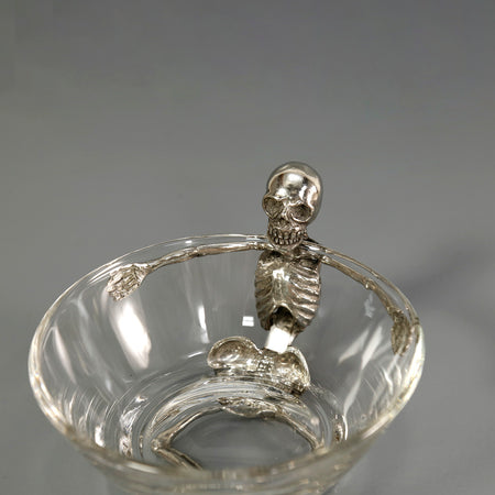 Pewter & Glass Candy Dish / Skeleton