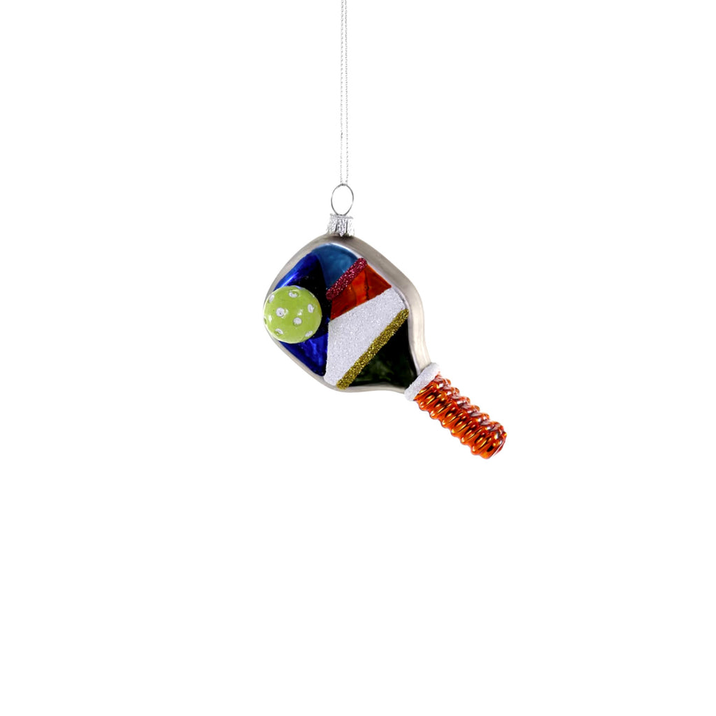 Pickleball Glass Ornament