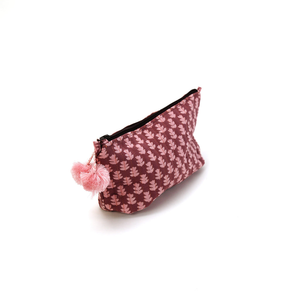 Block Print Makeup Bag / Orchid Pink