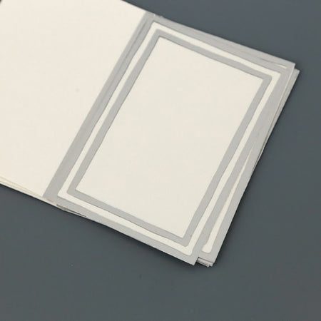 Caspari Paper Place Cards / Stripe Border Silver Foil