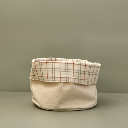 Plaid Canvas Bread Basket