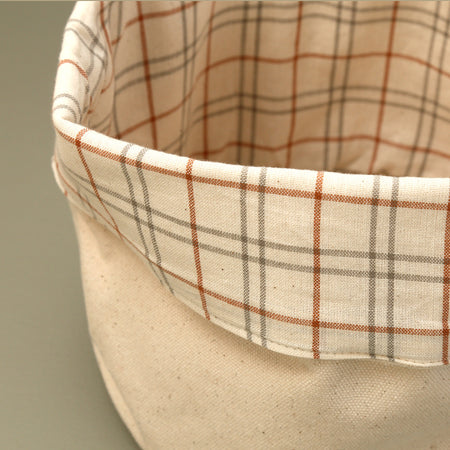 Plaid Canvas Bread Basket