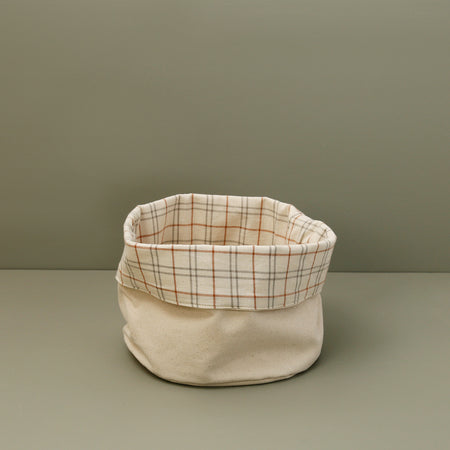 Plaid Canvas Bread Basket