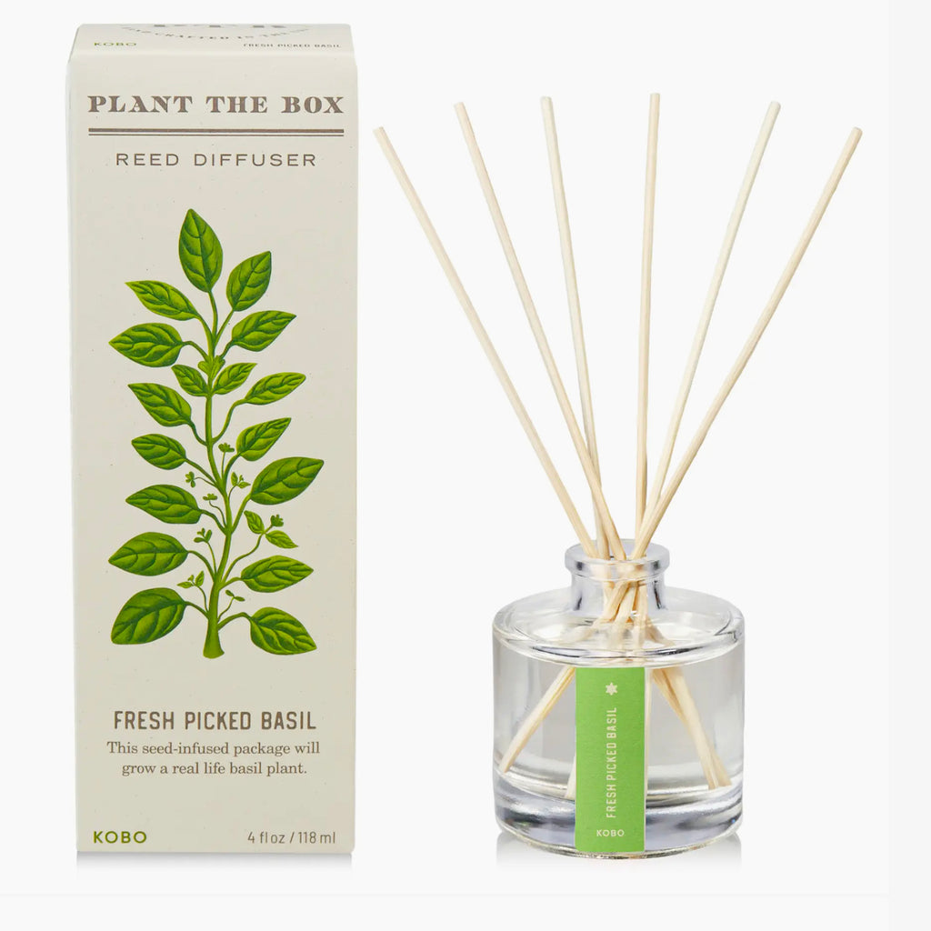 Plantable Box Reed Diffuser / Fresh Picked Basil