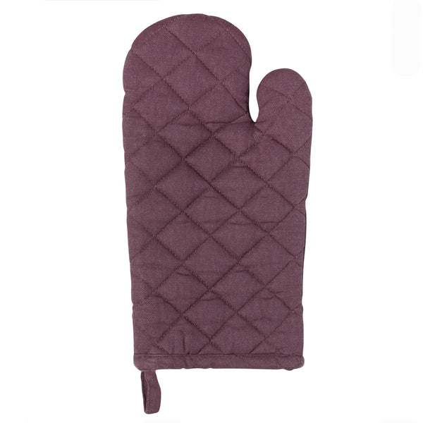 Stonewashed Cotton Oven Mitt / Plum