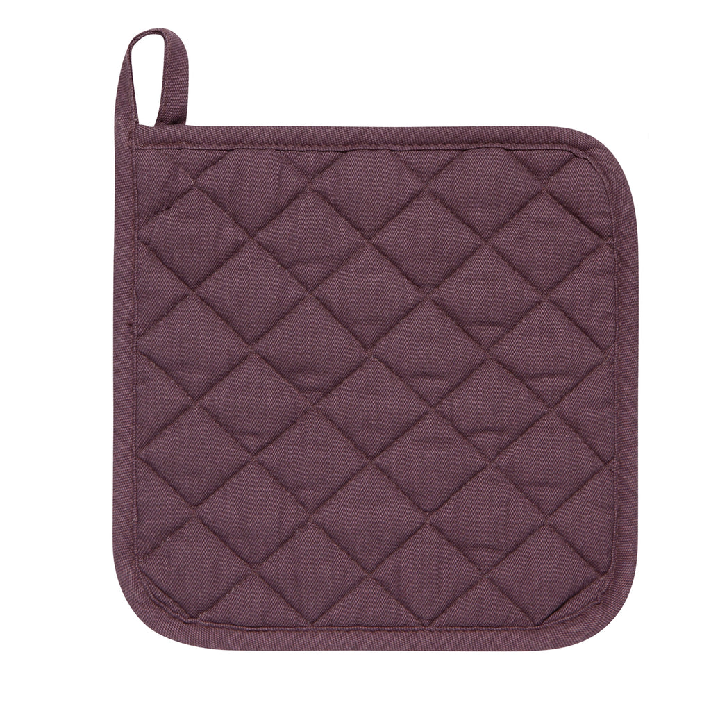 Stonewashed Cotton Potholder or Trivet / Plum