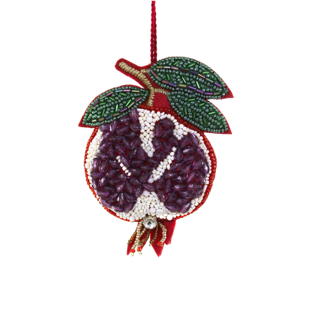 Jeweled Pomegranate Fabric Ornament
