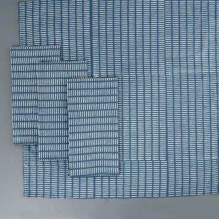 Block Print 4pc Napkin Set / Pontis Stripe Cloud