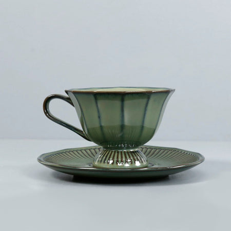 Porcelain Tea Cup & Saucer / Emerald