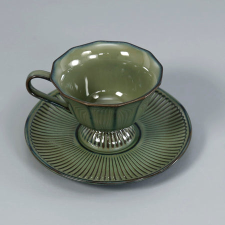 Porcelain Tea Cup & Saucer / Emerald