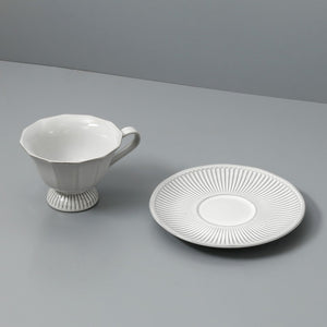 Porcelain Tea Cup & Saucer / Ivory Grace