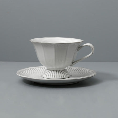 Porcelain Tea Cup & Saucer / Ivory Grace