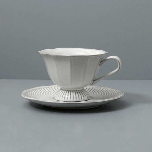 Porcelain Tea Cup & Saucer / Ivory Grace