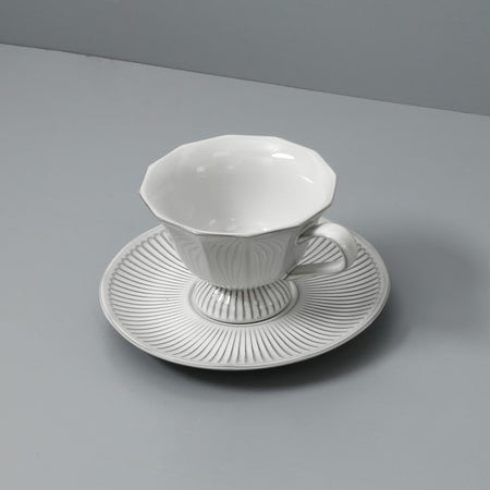 Porcelain Tea Cup & Saucer / Ivory Grace
