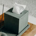 Concrete Tissue Box Cover / Dark Green Terrazzo
