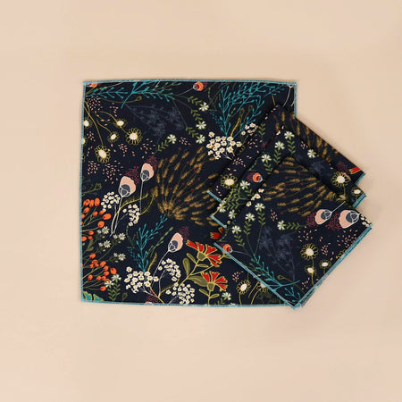 Pretty Peacock 4pc Cotton Cocktail Napkins