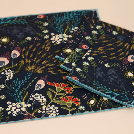 Pretty Peacock 4pc Cotton Cocktail Napkins