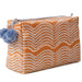 Block Print Toiletry Bag / Waves Pumpkin