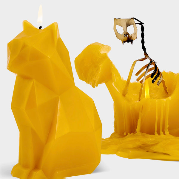 Pyropet Skeleton Candle / Mustard Cat