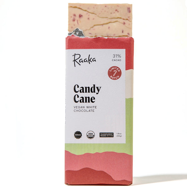 Raaka Chocolate Bar / White Chocolate Candy Cane