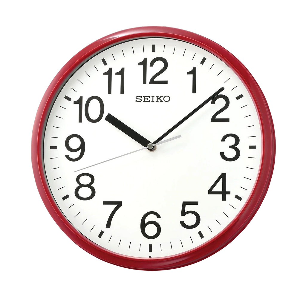 12" Office Wall Clock / Dark Red