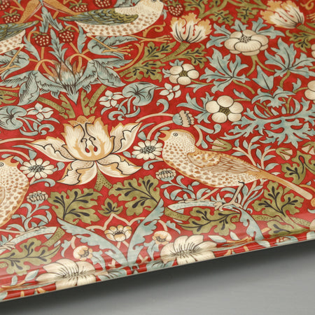 William Morris Strawberry Thief Melamine Serving Tray / Red
