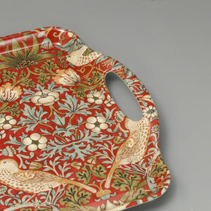 William Morris Strawberry Thief Melamine Serving Tray / Red