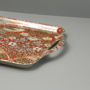 William Morris Strawberry Thief Melamine Serving Tray / Red