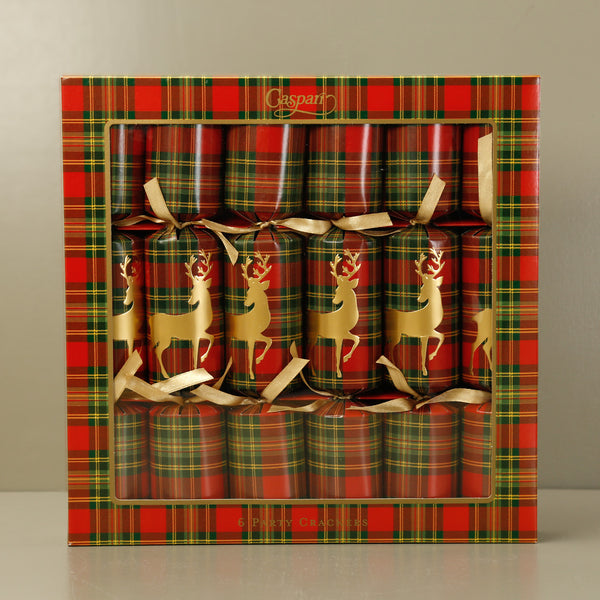 Reindeer Tartan Christmas Crackers