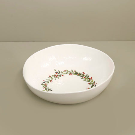 Relish Melamine Serving Bowl / Christmas Wreath