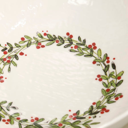 Relish Melamine Serving Bowl / Christmas Wreath