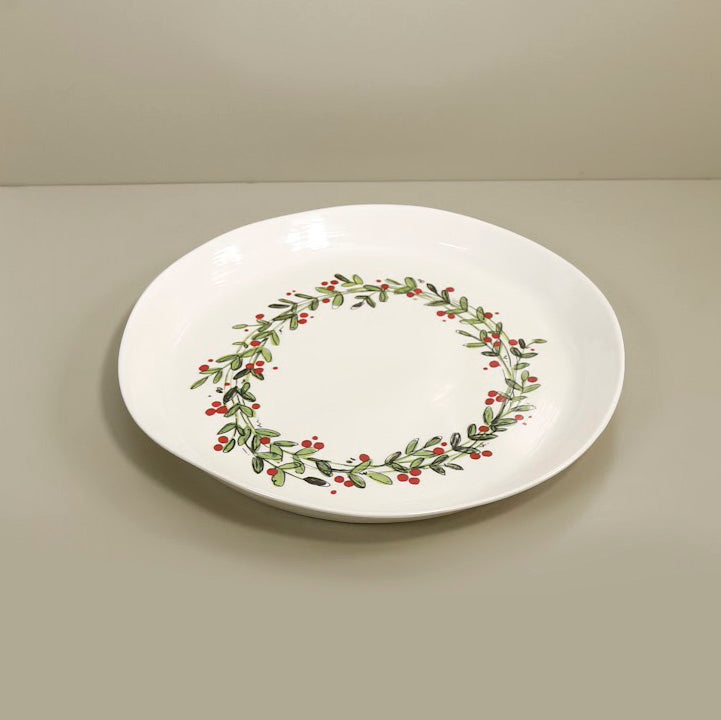 Relish Round Melamine Platter / Christmas Wreath