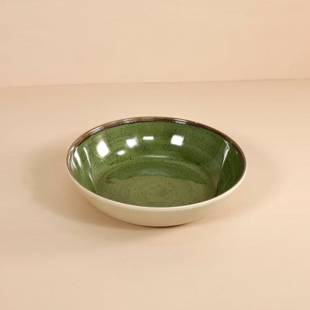 Retreat Green Melamine Low Bowl