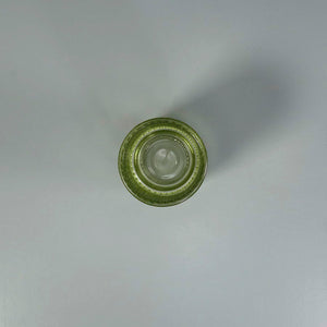 Ribbed Green Glass Tealight Candle Holder