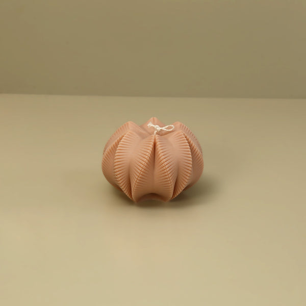 Ribbed Hexagon Candle / Nude