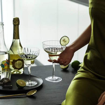 Ribbed Optic Magarita Glass / Set of 4