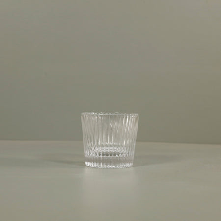 Press Rib Glass Tealight Candle Holder / Clear