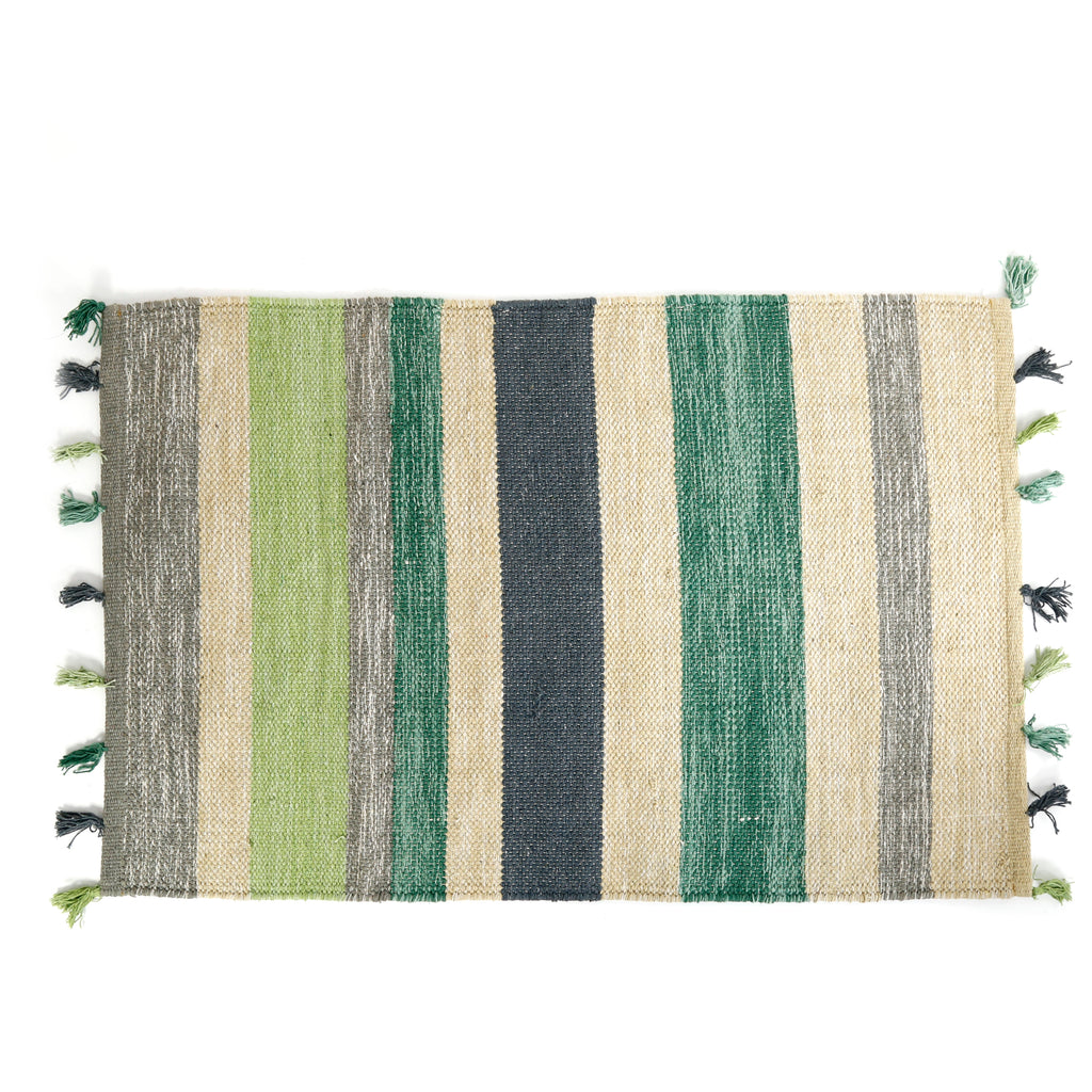 Heritage River Bank Stripe Rug / Greens