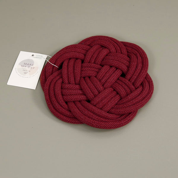 Rope Knot Trivet / Berry Red