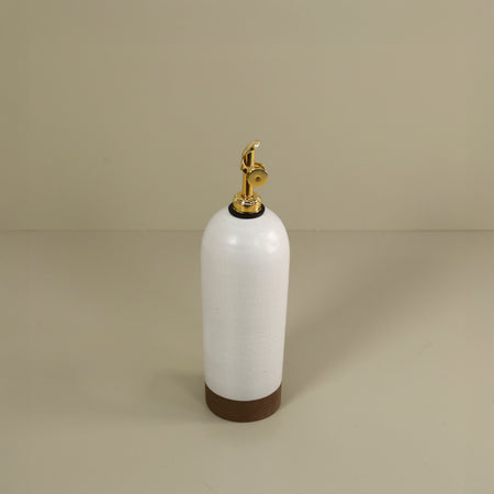 Rose Line Olive Oil Ceramic Bottle / White