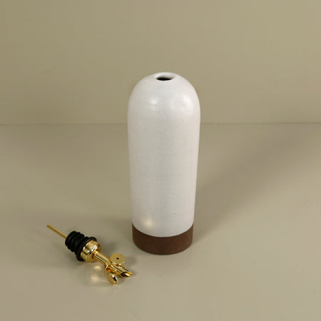 Rose Line Olive Oil Ceramic Bottle / White