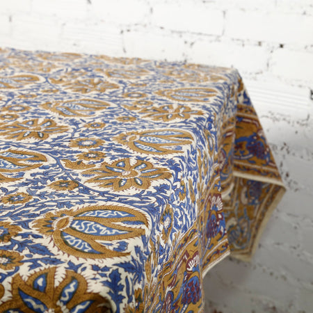 Royal Ochre Block Print Tablecloth