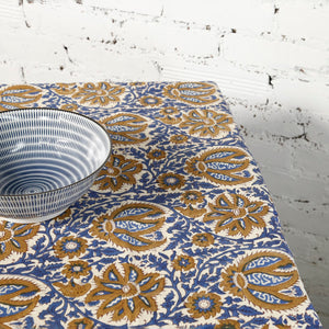 Royal Ochre Block Print Tablecloth