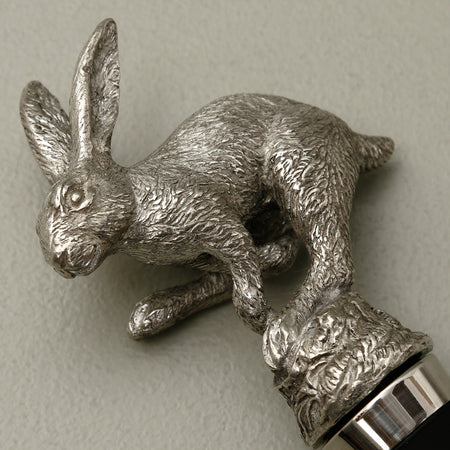 Pewter Jumping Hare Bottle Stopper