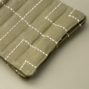 Kantha Stitch Coasters Sage / Set of 4