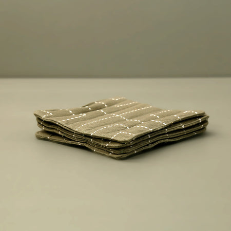 Kantha Stitch Coasters Sage / Set of 4