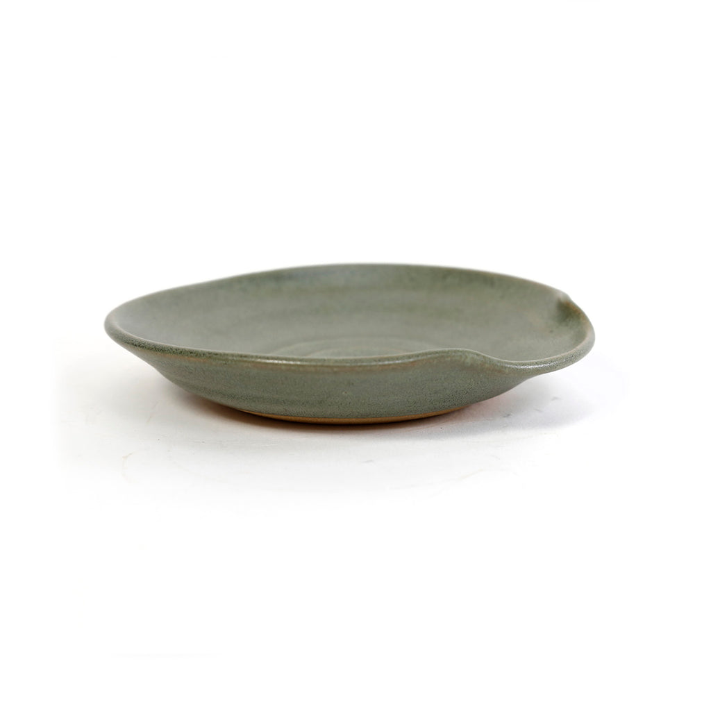 Handmade Ceramic Spoon Rest / Sage